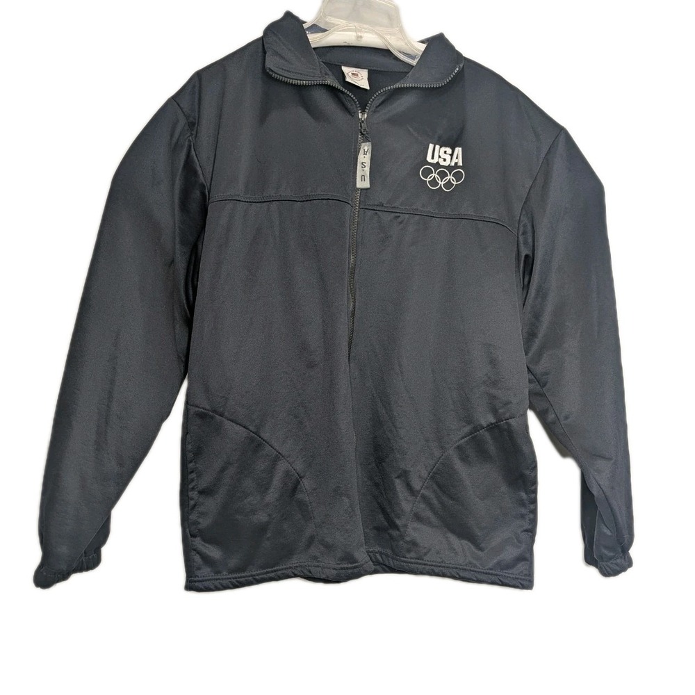 VTG USA Olympics Jacket Olympic Committee XL‎ Made in USA Black